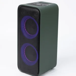 AAWM New Dual 8 Inch Big Speaker High Power Professional Loud Party with LED Light Wooden Box Outdoor Speaker