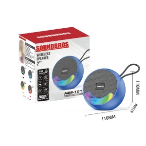 ABS-1217 Portable Wireless BT Super Bass Speaker Stereo Woofer Blue tooth Music Speaker FM Radio TF USB TWS RGB Light