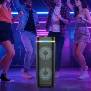 ABS 12203 Dual 12 Inch Professional Audio Multimedia Wireless BT Big Power Outdoor Party Speaker with Wireless Microphones