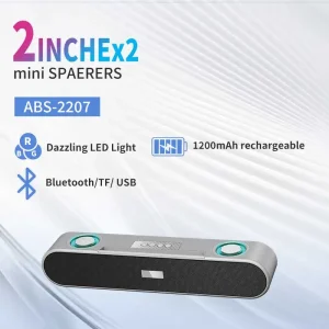 ABS 2207 Mini Wireless Bluetooth Speaker RGB LED Lighting 10W Output Power Portable for Desktop Outdoor Home Travel