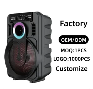 ABS 8101 Factory Custom Portable Wireless Speaker RGB Light HiFi Bass Stereo Sound Support for Home Outdoor Karaoke Party