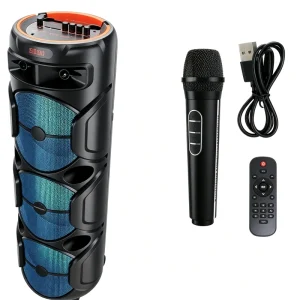 ABS-8303 Handheld Multifunctional Smart Speaker Portable Outdoor Home Square Dance Audio 3 Horn Karaoke Speaker With Mic