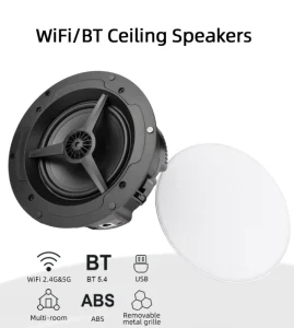 Altavoz De Techo De 6,5 Pulgadas Con WiFi Y BT(60 W, 4 Ohmios) Sistema De Altavoz Activo Y Pasivo Para Audio Doméstico