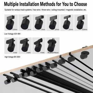 Aluminum Magnetic Rail System LED Track Light Speaker Music Sync Lighting For Contemporary Art Gallery And Retail Shop