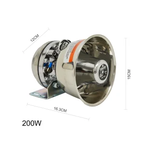 Ambulance Vehicle Electronic Stainless Steel Siren Horn Speaker 200W Security Warning System