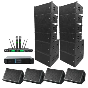 Amplifier Speaker LA System Dual 10inch Line Array Speakers and Dual 18inch Line Array Subwoofer for Church Wedding Stage