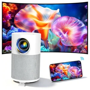 Android 14.0 Battery Powered Portable Projector Built In Cordless Playtime Smart WiFi BT Home Theater Cinema Beamer Proyector