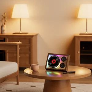 Art Home Decor Technology Gadgets Mural CD Player Speaker with Mood Lamp Radio Hands free Call