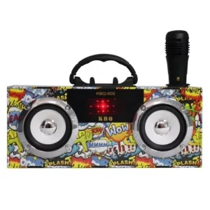 Audio Bass Speaker with Bluetooth AUX SD FM Radio TWS Wooden Portable Wireless Speaker