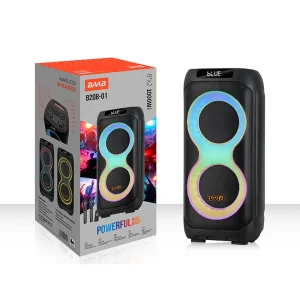 B208 01 Outdoor High Power IPX4 Waterproof 40W Portable Party Box Speaker Dual 8″ Woofer RGB LED Lighting