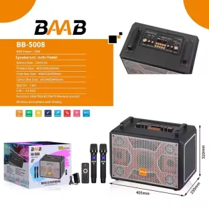 BAAB 5008 8-inch Mini Desktop Portable Bluetooth HIFI Sound System USB Card Insert Handheld Speaker for Square Dance