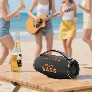 BASS-16 30W Heavy Bass Speaker V5.3 IPX5 Waterproof Portable with TF Card & RGB Light for Party Outdoor & Computer Use