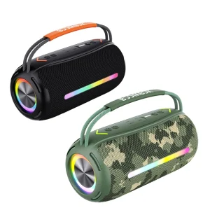 BOOMBOX360 Portable Wireless Speaker FM Radio TF USB TWS Waterproof Fabric Subwoofer RGB Light Stereo Bass Speaker