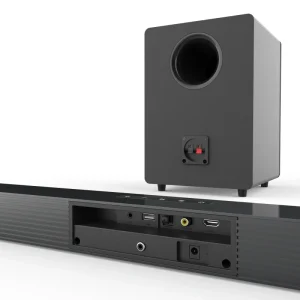 BS 18E TV Soundbar with Wireless Subwoofer Home Theater Surround Sound 2.1 Channel Aux USB Optical Coaxial RCA