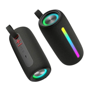 BT 5.3 RGB Light 1200mAh Built in Battery 5 10W Powerful Fabric Bluetooth Speaker with TWS for Party