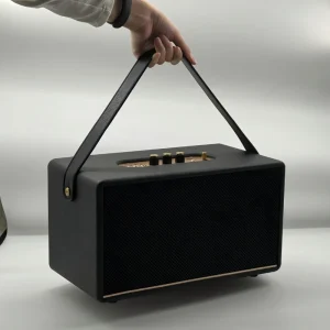 BT Rich Bass Detailed Audio Retro Wooden Design Home Theatre Party Outdoor M25 30W Karaoke Wireless Speaker