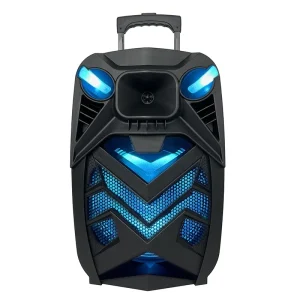 BT Trolley Speaker 12″ 60W Peak Dual Drivers RGB LED Lighting Battery Powered Shockproof for Outdoor Beach Pool Parties