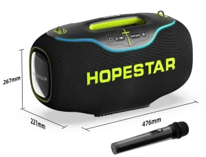 BT Wireless Speaker A80 350W Waterproof IPX6 6 Speakers Vibrating Diaphragm Outdoor BT USB TF Card TWS Bass Radio LED