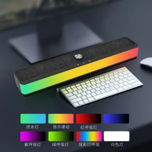 BT603 2400mAh Rechargeable Battery BT5.3 Wireless Soundbar Home Use Speaker with RGB Light Support U disk TF Card AUX in