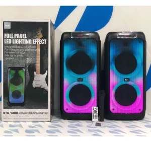 BTS 1388 Mini Led Flashlight Usb Wireless Bt Outdoor Speakers with Fm Radio Dual Woofer Bluetooth Party Speaker