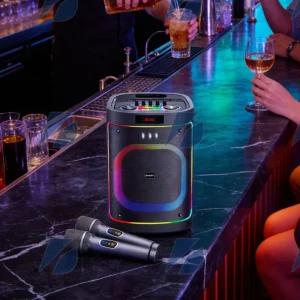 BTS-2248 Karaoke Portable Speaker RGB Light 12 Inch Subwoofer Party Speaker BT USB TMP3 AUX Partybox Wireless Microphones