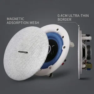 Background Music 200W 2 Zone for Amplifier Kit 5.25″ Ceiling Speakers for Living Room Kitchen Whole House Audio