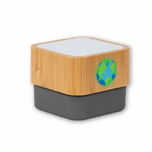 Bamboo Bluetooth Speaker With Wireless Charging Customized UV Printing Eco friendly Promotional Gift