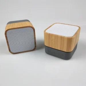 Bamboo Portable Pocket Rechargeable Mini Wireless Bluetooth Speaker Square Bamboo Wood TWS Speaker