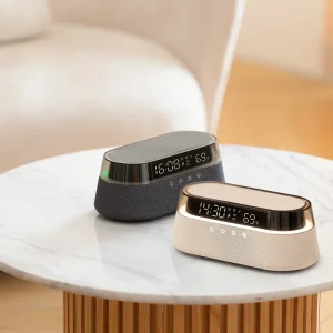 Big Charging Board HiFi Stereo Warm Light Wireless Speaker 15W Wireless Charger Clock Music Speaker