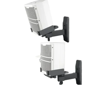 Black Wall Mount Speaker Stand Bracket Hanger with +15~ -15 Tilt 1 Pair (2 Pieces)