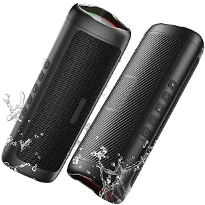 Bluetooth 5.3 Speaker HD Sound IPX5 Waterproof TWS Pairing Portable Wireless Speakers Smart Speakers with LED Lights