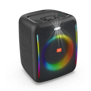 80W Bluetooth Karaoke Surround Speaker with RGB LED Lighting and Microphone