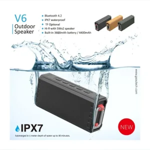 Bluetooth Speaker with Loud Stereo Sound 24 Hour Playtime 66 ft Bluetooth Range Built in