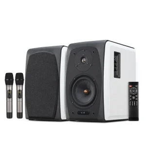 Bookshelf Blue-tooth Speakers with Wireless Microphone Subwoofer Home Theater Bookshelf Speakers