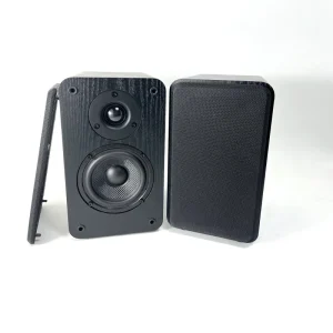 Bookshelf Loudspeakers with Woven Glass Fiber Woofer Silk Dome Tweeter Solid Wood Cabinet Full Range Desktop Speakers