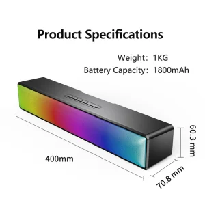 Boombox Portable Speaker with Microphone Soundbar Speaker BT Wireless