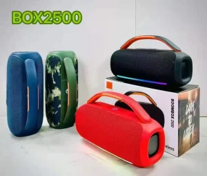 Boombox2500 Portable Wireless Speaker with Handle RGB LED Light Battery Outdoor FM Car Speaker
