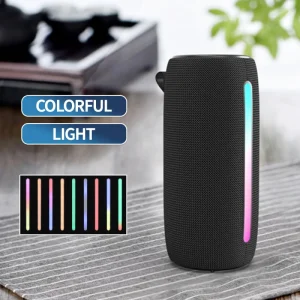 Built in Battery Multi color RGB Light 5 10W Stereo Surround Fabric Bluetooth Speaker with TWS for Indoor