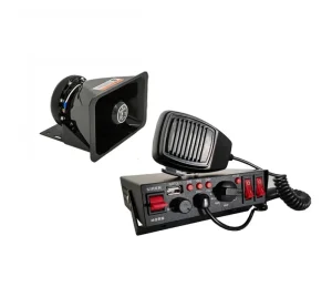 C Car Siren Horn 7 Tone Siren Vehicle Loudspeaker With Handheld Microphone Amplifier 12V 300W Emergency Sounds