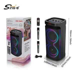 CQS-S6613 Professional Portable RGB Lamp Stereo BT Speaker With Microphone for Party Use KTV DJ Karaoke