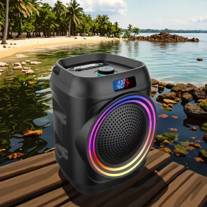CS-0608 6.5-inch Ultra-low Bass Karaoke Wireless Speaker with RGB Lights Outdoor Party Portable Speaker