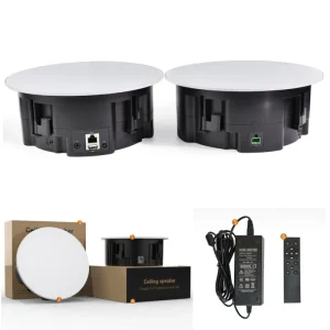 CS 2 Pro Wireless In Ceiling Speaker Dual 60W 2.0 Channel Dual Band WiFi BT 5.4 AirPlay 2 DLNA USB AUX App Home Theatre