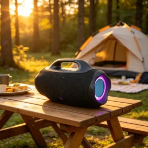 Caixa De Som a Prova D’agua Caixa De Som Potente Powerful Bass Waterproof Speaker with Lamp for Camping Beach