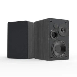 Classic Black 8 Inch 2-Way Active Bookshelf 2.0 Home Audio Speakers Adjustable Stand 4 Ohm PA Wooden Home Theater Systems