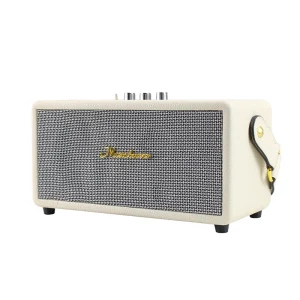 Classic PU Leather Speaker Portable Retro Wireless Speaker with Bass Treble Adjustment for Party Home Outdoor