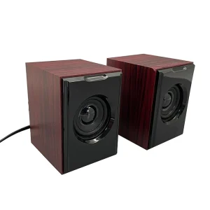 Classic Wooden AUX USB Wired Computer Speaker OEM Customized Active Dual Desktop Laptop Mini Portable M 010S