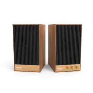 Classical Wooden 4-Piece Wireless Active Bookshelf Speakers 60Watt RMS for Home Theater TV & Computer