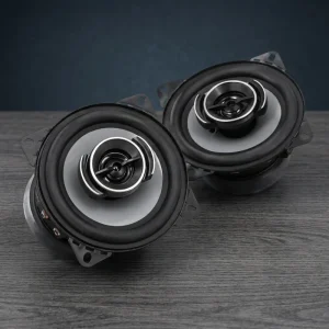 Coaxial 4 Inch 2-Way Universal Car Speaker 300W Max 25W RMS 4 Ohm IMPP Cone Tweeter with Grille for Rear Deck Audio Replacement
