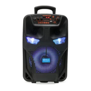 Colorful LED Light for Karaoke Wireless 8 Inch Full Range Subwoofer Portable Speaker 1 Mic for Computer Party Home Theater