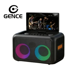 Compact Portable Speaker Smart Touch Screen RGB LED Plastic Body AUX Input HiFi Sound System Home Entertainment